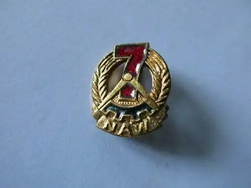 DDR Abzeichen Aufbaunadel 7-Jahr-Plan Emblem 1960-68 Gold 20 mm