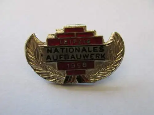 DDR Abzeichen Leipzig Aufbaunadel 1958 Silber