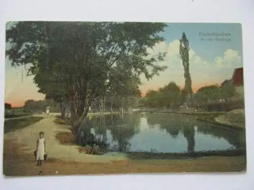 seltene alte Ak Probstdeuben Böhlen Leipzig An der Bauzge 1920