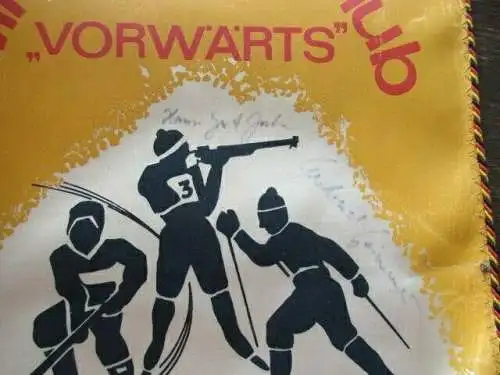 Wimpel Wintersportklub Vorwärts Oberhof Crimmitschau Brotterode Unterschrift DDR
