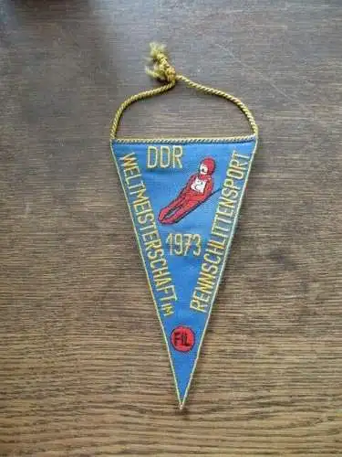 DDR WM Rennschlittensport Oberhof 1973 Wimpel