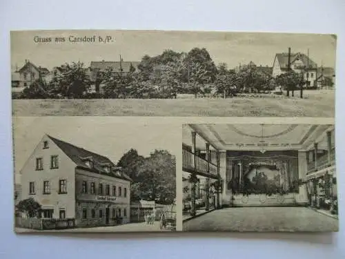 seltene alte Ak Carsdorf Pegau Gasthof Carsdorf Saal Häuser 1925