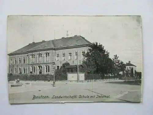 seltene Ak Bautzen Landwirtschaftliche Schule mit Internat um 1910
