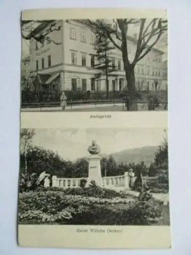 seltene Ak Löbau Amtsgericht Kaiser Wilhelm Denkmal um 1910