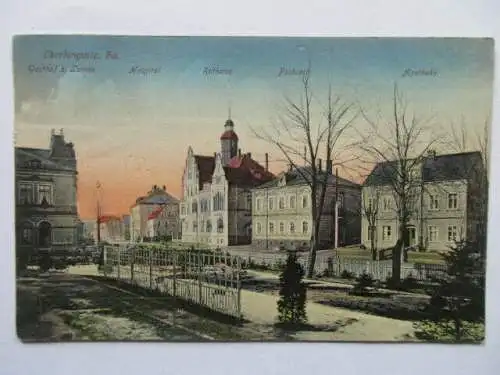 seltene Ak Oberlungwitz Gasthof zum Lamm Hospital Postamt Apotheke 1916