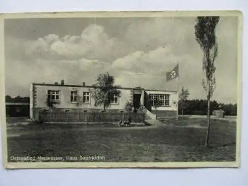 seltene Ak Ostseebad Neuwasser Dąbki Pommern Haus Seelenfrieden um 1940