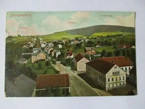 seltene Ak Grosspostwitz Hainitz Drohmburg Rascha Strassenzug Häuser 1912