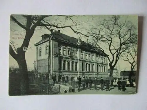 seltene Ak Kittlitz Löbau Oberlausitz Obere Schule mit Kinder 1915