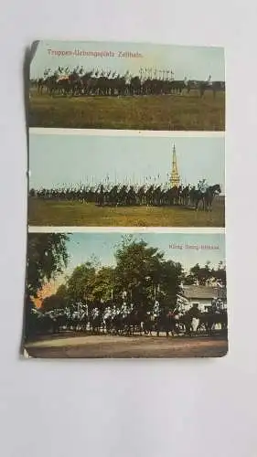 seltene Ak Zeithain Truppenübungsplatz Infanterie König Georg Strasse 1913