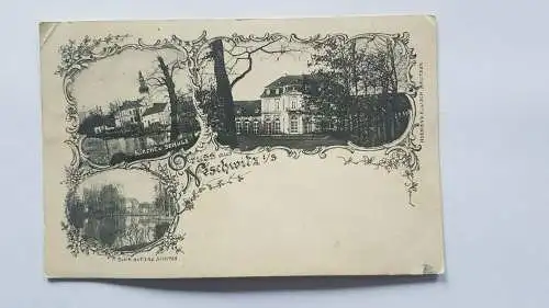 selten Ak Neschwitz Oberlausitz Litho Schloss Kirche Schule ca. 1905