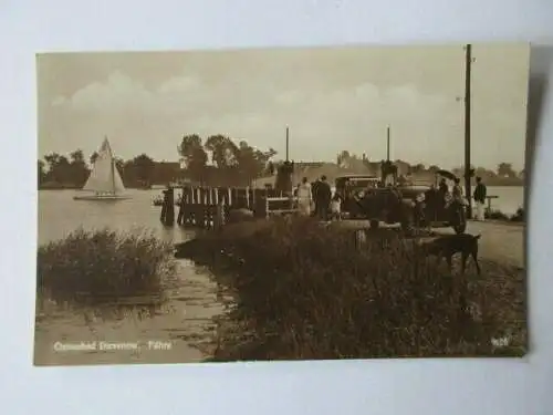 seltene Ak Ostseebad Dievenow Dziwnow Pommern Fähre Menschen Fahrzeuge um 1930