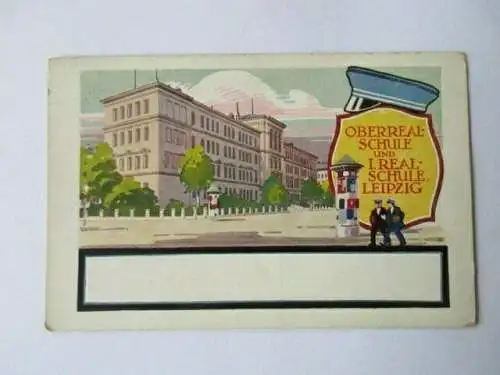 seltene AK Leipzig Oberrealschule und I. Realschule um 1910 ungel