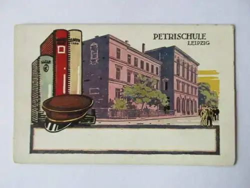 seltene AK Leipzig Petrischule Sidonienstrasse Paul Gruner Strasse um 1910 ungel