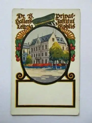 seltene AK Leipzig Dr. Haller`s Privat Institut Gohlis um 1910 ungel.