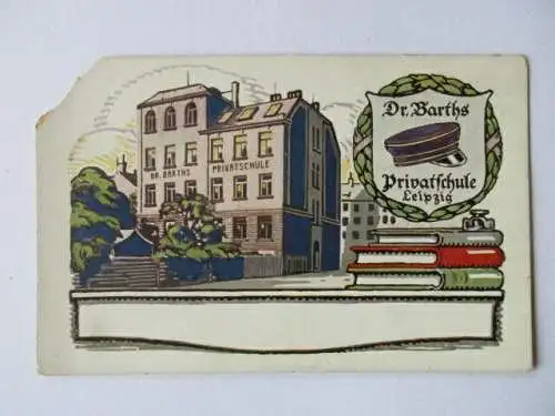 seltene AK Leipzig Dr. Barth`s Privatschule Querstrasse um 1910 ungel.