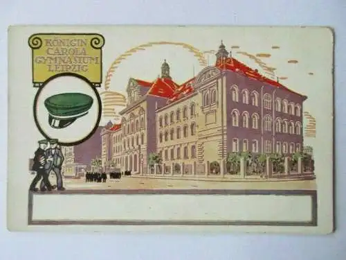 seltene AK Leipzig Königin Carola Gymnasium Elisenstrasse um 1910 ungel.