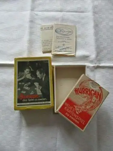altes Kartenspiel HURRICAN Das Spiel zu zweien Altenburger Spielkarten um 1930