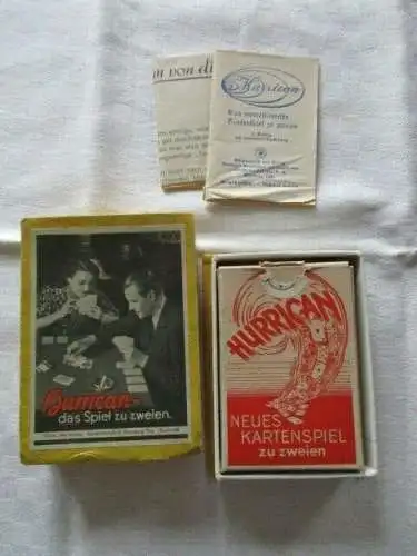 altes Kartenspiel HURRICAN Das Spiel zu zweien Altenburger Spielkarten um 1930