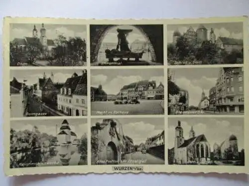 seltene Ak Wurzen Markt Rathaus Domgasse Mühlenwerke Mehrbildkarte 1936