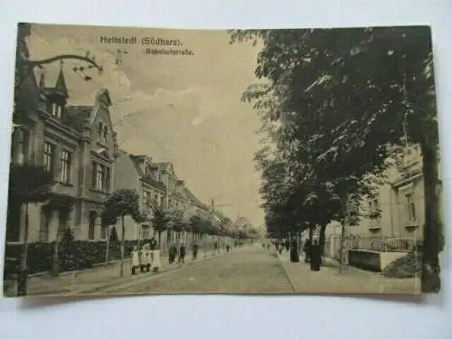 seltene AK Hettstedt Bahnhofstraße Kinder 1921