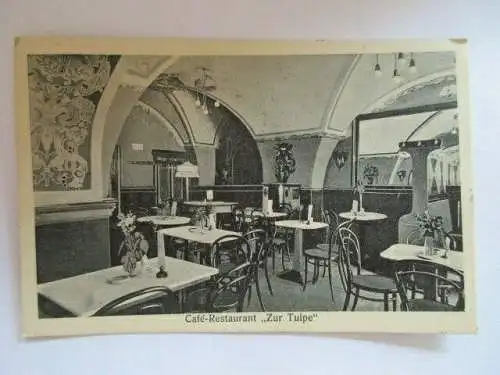 seltene AK Eisleben Cafe Restaurant Zur Tulpe 1922
