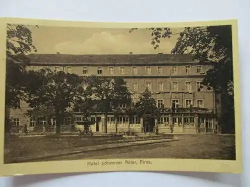 seltene AK Pirna Hotel schwarzer Adler gel. 1926