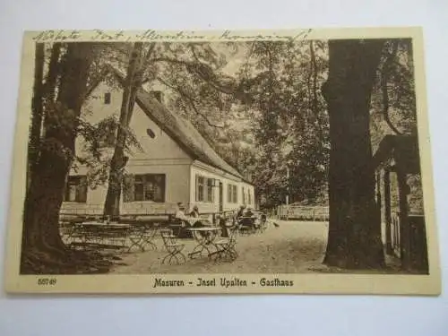 seltene AK Masuren Insel Upalten Gasthaus 1921