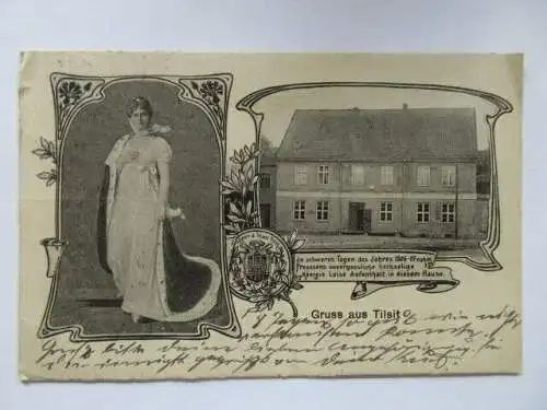 seltene AK Gruß aus Tilsit Königin Luise Haus 1923