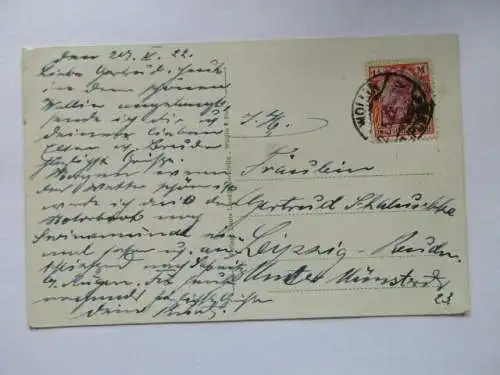 seltene AK Wollin Mistdroy Pommern Gesamtansicht gel. 1922