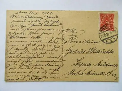 seltene AK Köslin Koszalin Pommern Totalansicht gel. 1922
