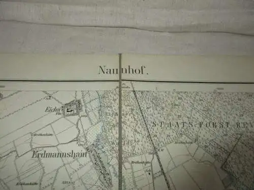 Messtischblatt auf Leinen  Nauenhof  und Umgebung 1918   Nr.06