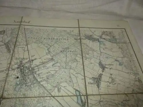 Messtischblatt auf Leinen  Nauenhof  und Umgebung 1918   Nr.06