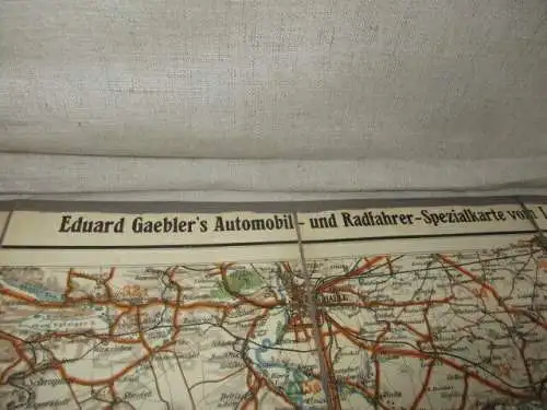 Messtischblatt auf Leinen Leipzig Automobil und Radfahrer-Spezialkarte Nr.02