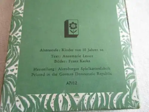 Quartett Robison Schwarzer Peter  Forkel Pössneck 1982