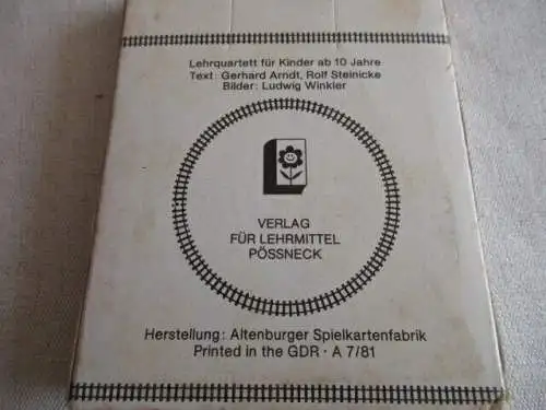 Quartett Geschichte der Lokomotiven Forkel Pössneck 1981