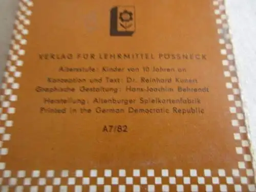 Quartett Landschaften-Lagerstätten vergangene Lebewelt Forkel Pössneck 1982