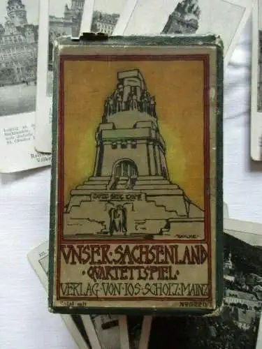 altes Quartett UNSER SACHSENLAND Scholz Verlag Mainz um 1910