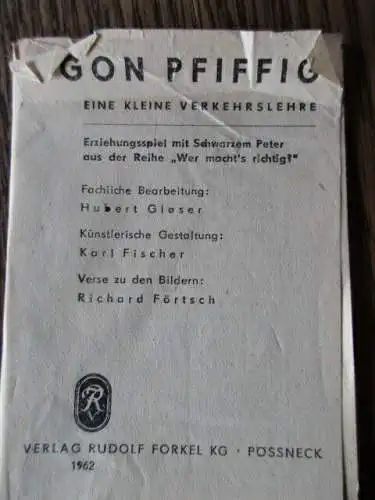 Quartett Egon Pfiffig Eine kleine Verkehrslehre Forkel Pössneck 1965