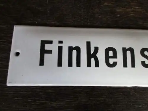 altes Emailleschild Emaille Finkensteig