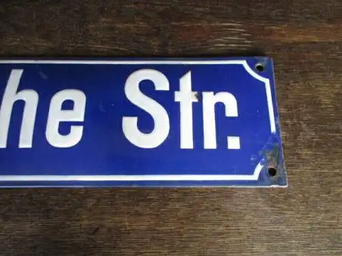 altes Emailleschild Emaille Hohe Strasse