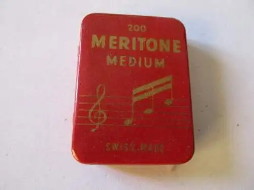 seltene alte Grammophon Nadeln Meritone Medium laut Original Dose 