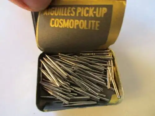 seltene alte Grammophon Nadeln Pick-up Cosmopolite laut Original Dose