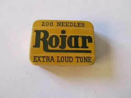seltene alte Grammophon Nadeln Rojar laut Original Dose