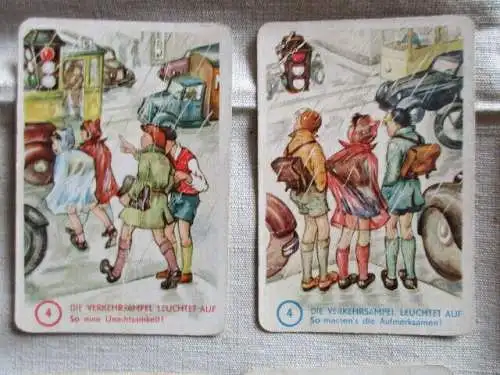 Quartett KLEINE VERKEHRSLEHRE Schwazer Peter  Forkel Pössneck 1958