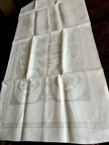 Jugendstil schönes Leinen Handtuch Küchentuch Tischläufer Monogramm DG (204)