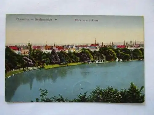 Ak Chemnitz Schlossteich Blick vom Schloss 1926