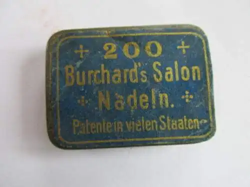 seltene alte Grammophon Nadeldose 200 Burchard`s Salon Nadeln