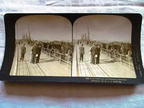 H. C. White & Co Stereobild Stereoview Hafendamm Port Elisabeth Südafrika 1901