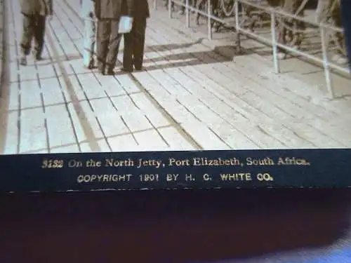 H. C. White & Co Stereobild Stereoview Hafendamm Port Elisabeth Südafrika 1901