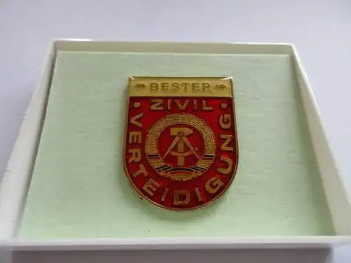 DDR Abzeichen ZV Zivilverteidigung Bestenabzeichen oh.Haken 1976-81